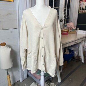Barefoot Dreams CozyChic Button-Front Cardigan in Cream - Size 1X